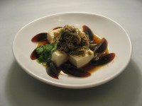 ピータン豆腐ジャコネギソース