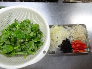 中国野菜とひじき炒め