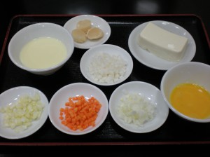 豆腐と野菜とホタテ貝柱のスープあんかけ