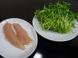 鶏ササミの煎りつけ豆乳あんかけ