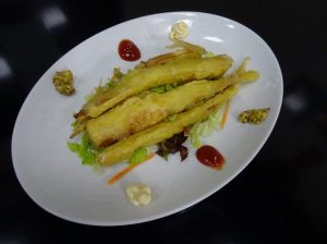 マコモダケの天ぷらカレー風味