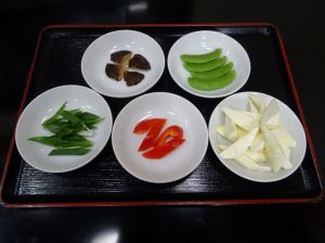 マコモダケと野菜のピリ辛みそ炒め