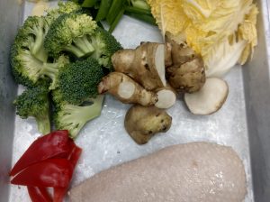 合鴨ロースと菊芋の炒め